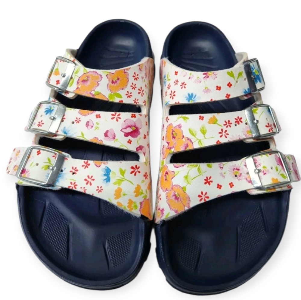 BIRKI'S by Birkenstock Sansibar Womens Size 5.5 EU 36 Magic Flower White Sandals - Picture 2 of 8